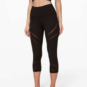 Lululemon Wunder Under High-Rise Crop 21" *Mesh Black Size 8